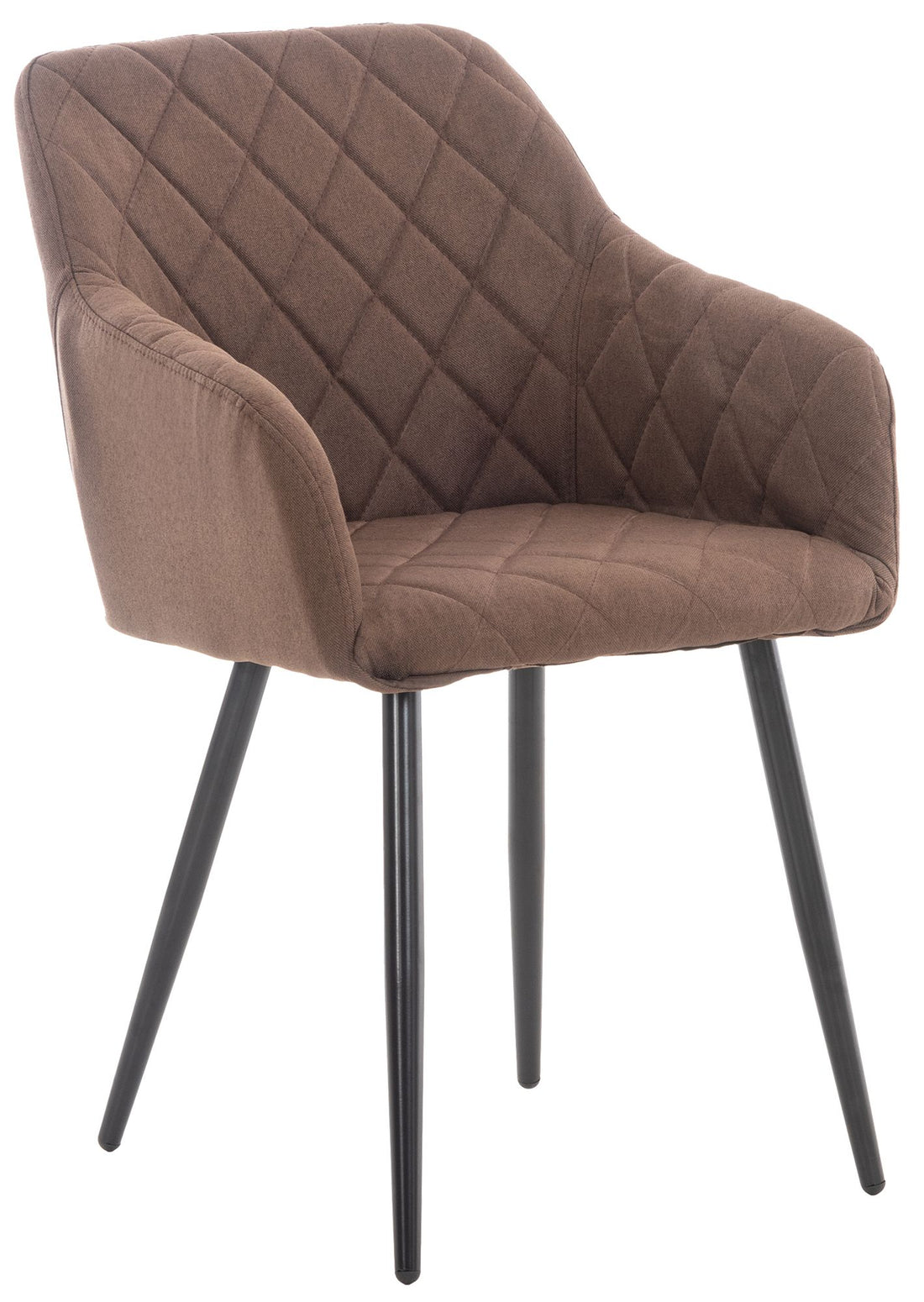 Eetkamerstoel - Comfortabele Zitstoel - Gewatteerde Zitting voor Langdurig Comfort Materiaal Stof Kleur bruin