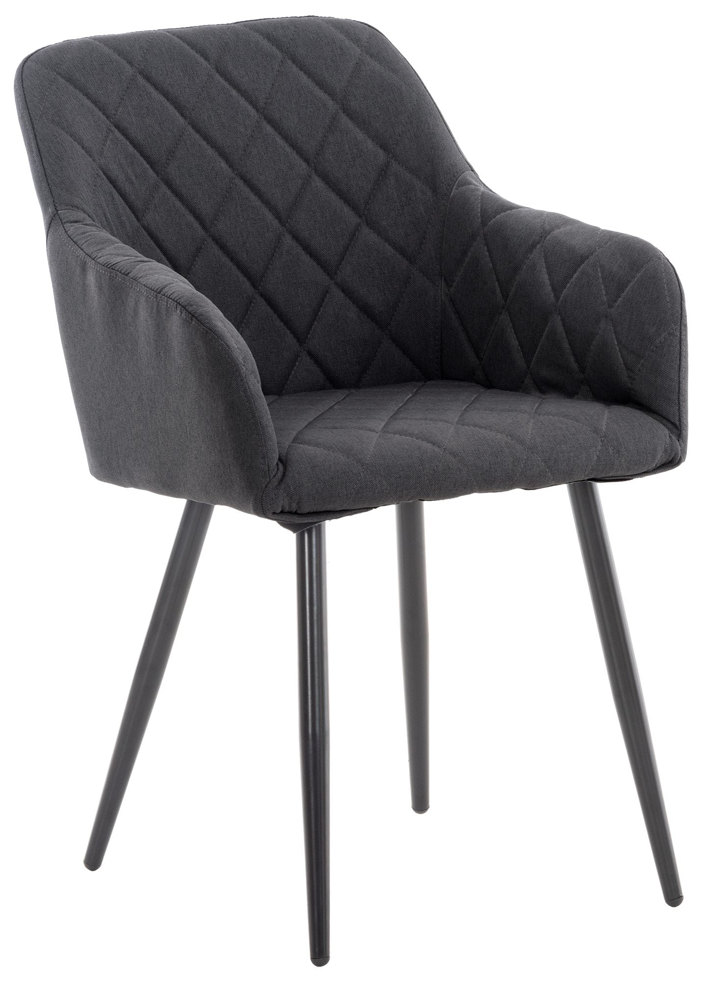 Eetkamerstoel - Comfortabele Zitstoel - Gewatteerde Zitting voor Langdurig Comfort Materiaal Stof Kleur zwart