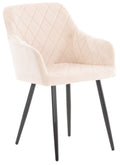 Eetkamerstoel - Comfortabele Zitstoel - Gewatteerde Zitting voor Langdurig Comfort Materiaal zacht Kleur beige