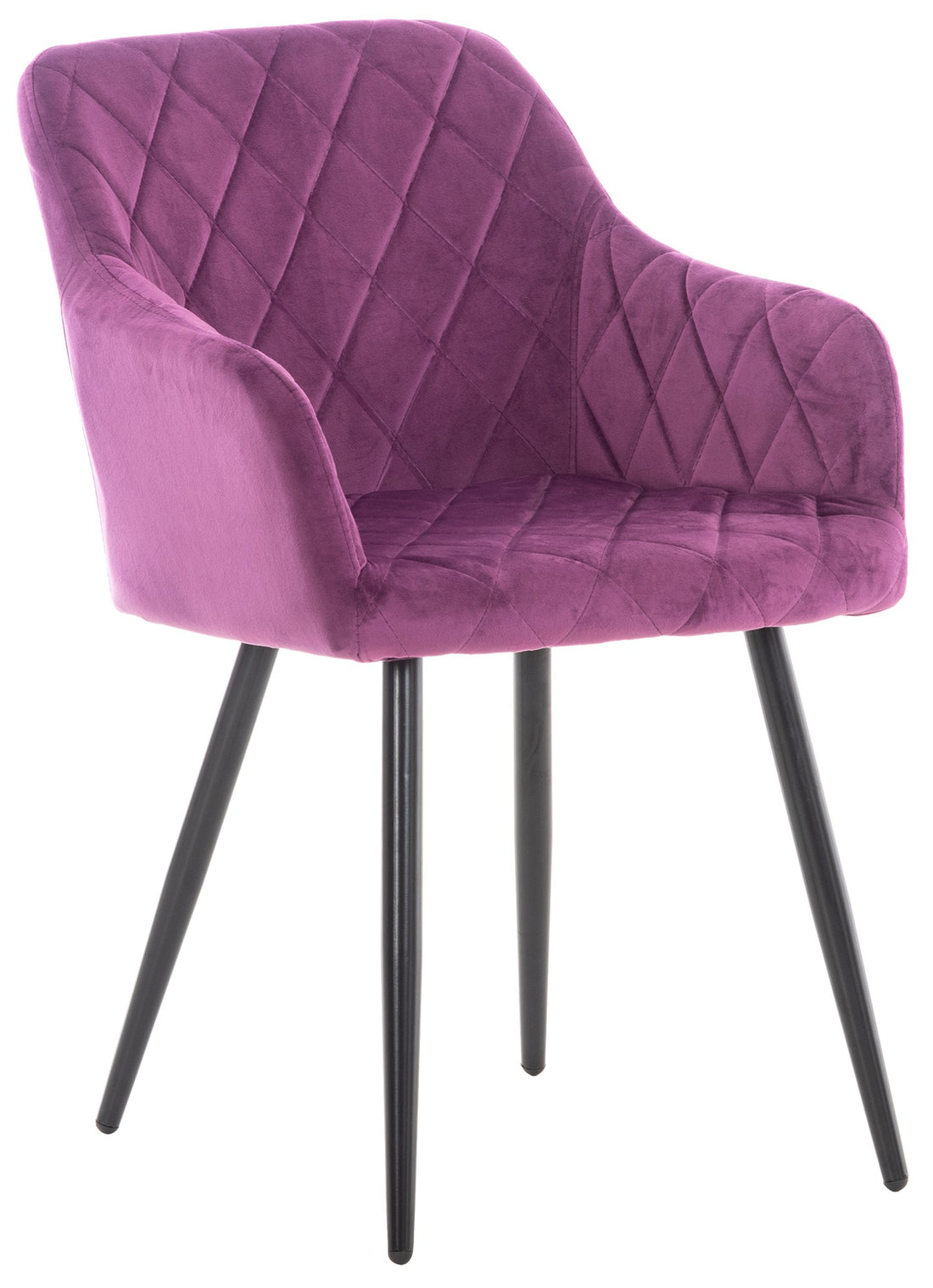 Eetkamerstoel - Comfortabele Keukenstoel, Modern Design, Fluweel/Metalen Onderstel Kleur paars