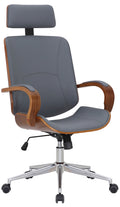 Ergonomische Bureaustoel - Zitstoel - Verstelbaar Comfort, Geschikt voor Kantoor en Thuis Kleur walnoot/grijs