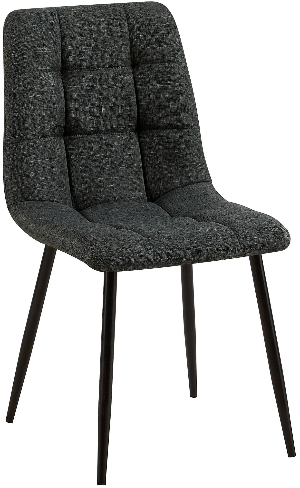 Eetkamerstoel - Dining Chair - Comfortabele Rugleuning - Onderhoudsvriendelijk Materiaal Stof Kleur donkergrijs