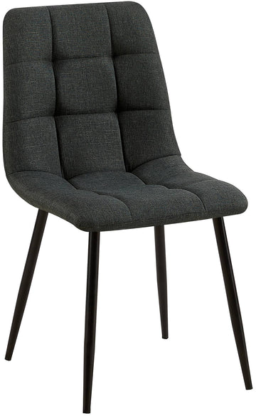 Eetkamerstoel - Dining Chair - Comfortabele Rugleuning - Onderhoudsvriendelijk Materiaal Stof Kleur donkergrijs