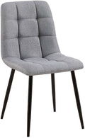 Eetkamerstoel - Dining Chair - Comfortabele Rugleuning - Onderhoudsvriendelijk Materiaal Stof Kleur grijs
