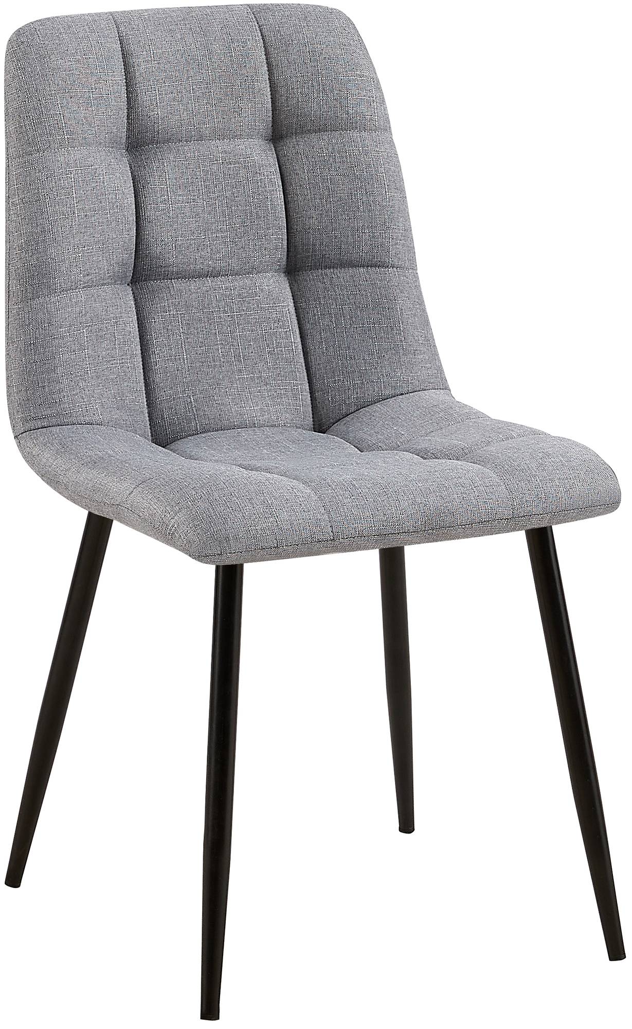 Eetkamerstoel - Dining Chair - Comfortabele Rugleuning - Onderhoudsvriendelijk Materiaal Stof Kleur grijs