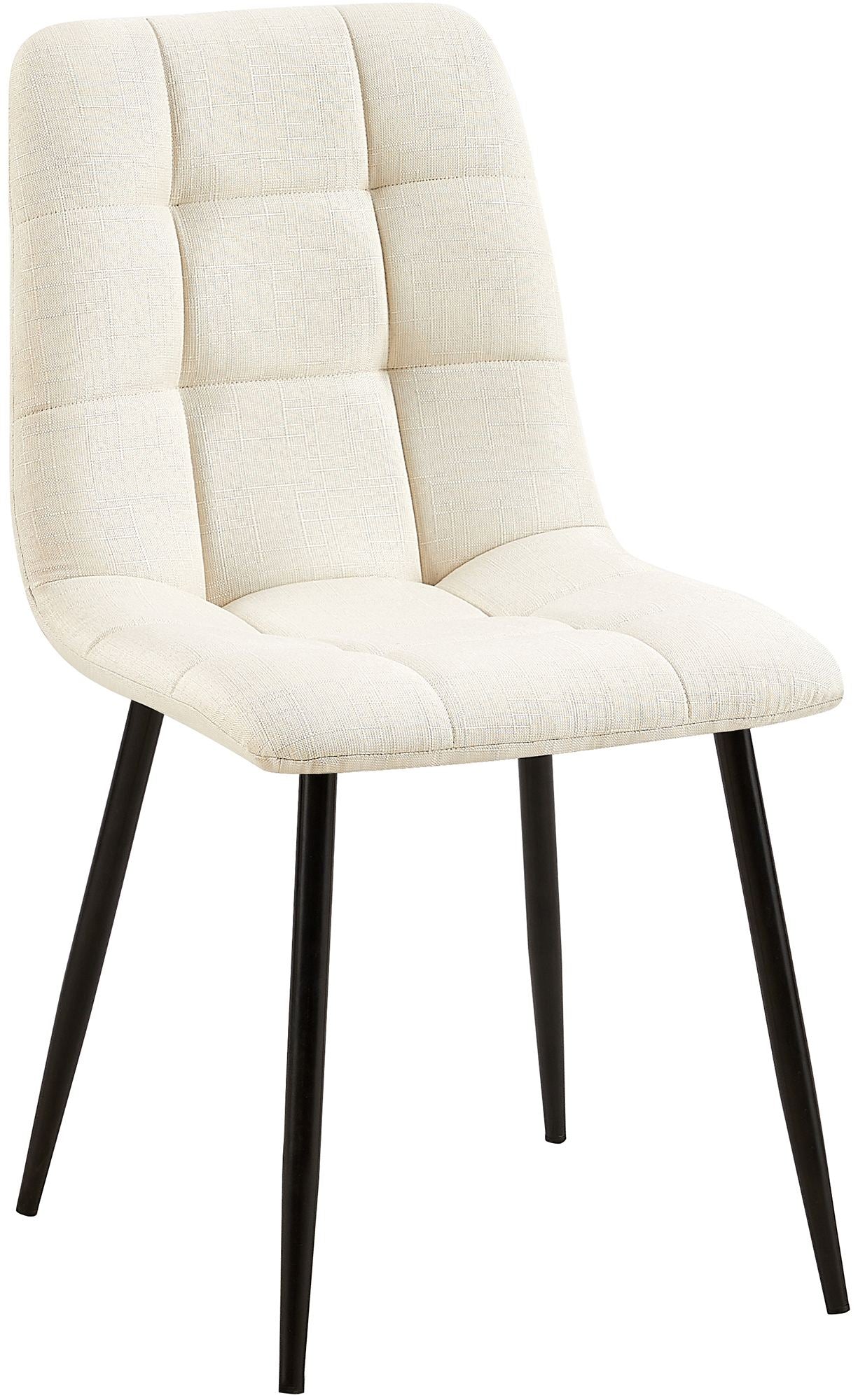 Eetkamerstoel - Dining Chair - Comfortabele Rugleuning - Onderhoudsvriendelijk Materiaal Stof Kleur crème
