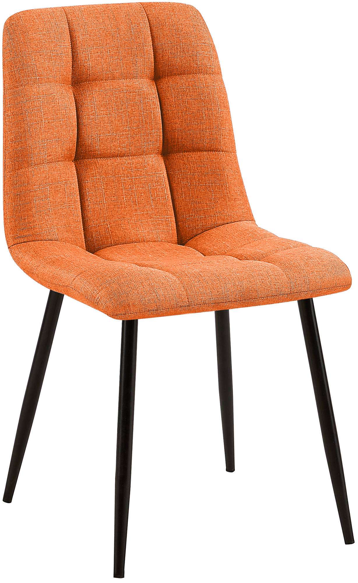 Eetkamerstoel - Dining Chair - Comfortabele Rugleuning - Onderhoudsvriendelijk Materiaal Stof Kleur oranje