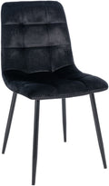 Eetkamerstoel - Dining Chair - Comfortabele Rugleuning - Onderhoudsvriendelijk Materiaal zacht Kleur zwart