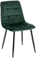 Eetkamerstoel - Dining Chair - Comfortabele Rugleuning - Onderhoudsvriendelijk Materiaal zacht Kleur groen