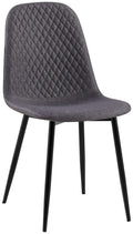 Comfortabele Stijlvolle Eetkamerstoel - Fluweel Bekleding - Onderhoudsvriendelijk Design Materiaal Stof Kleur donkergrijs