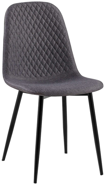 Comfortabele Stijlvolle Eetkamerstoel - Fluweel Bekleding - Onderhoudsvriendelijk Design Materiaal Stof Kleur donkergrijs