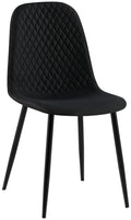 Comfortabele Stijlvolle Eetkamerstoel - Fluweel Bekleding - Onderhoudsvriendelijk Design Materiaal Stof Kleur zwart