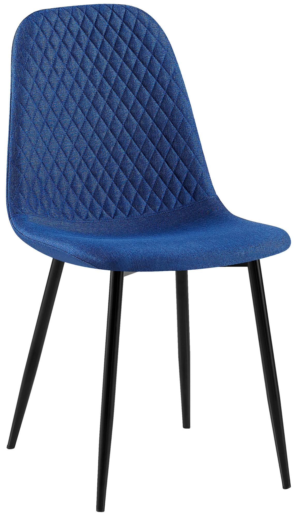 Comfortabele Stijlvolle Eetkamerstoel - Fluweel Bekleding - Onderhoudsvriendelijk Design Materiaal Stof Kleur blauw