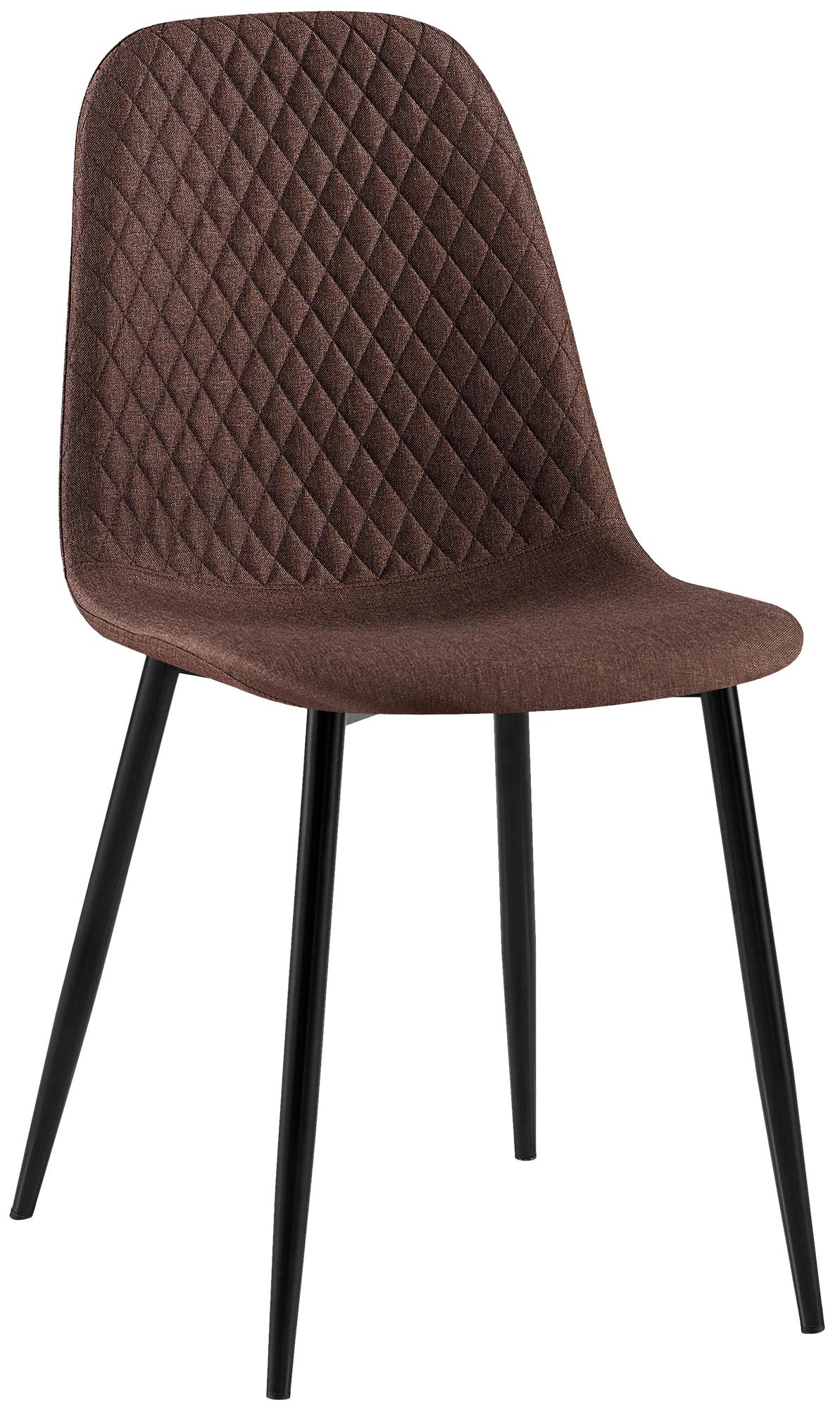 Comfortabele Stijlvolle Eetkamerstoel - Fluweel Bekleding - Onderhoudsvriendelijk Design Materiaal Stof Kleur bruin