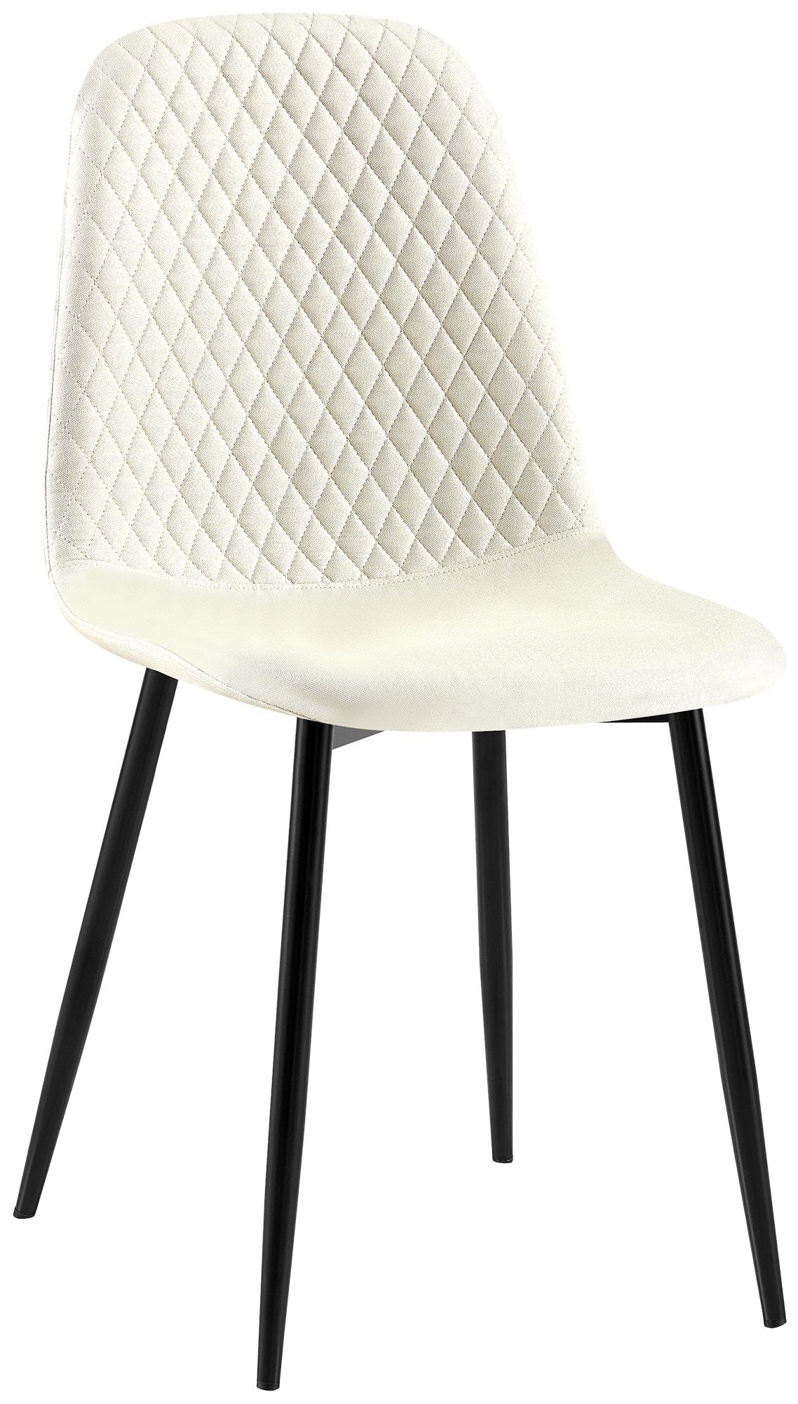 Comfortabele Stijlvolle Eetkamerstoel - Fluweel Bekleding - Onderhoudsvriendelijk Design Materiaal Stof Kleur crème