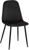 Comfortabele Stijlvolle Eetkamerstoel - Fluweel Bekleding - Onderhoudsvriendelijk Design Materiaal zacht Kleur zwart