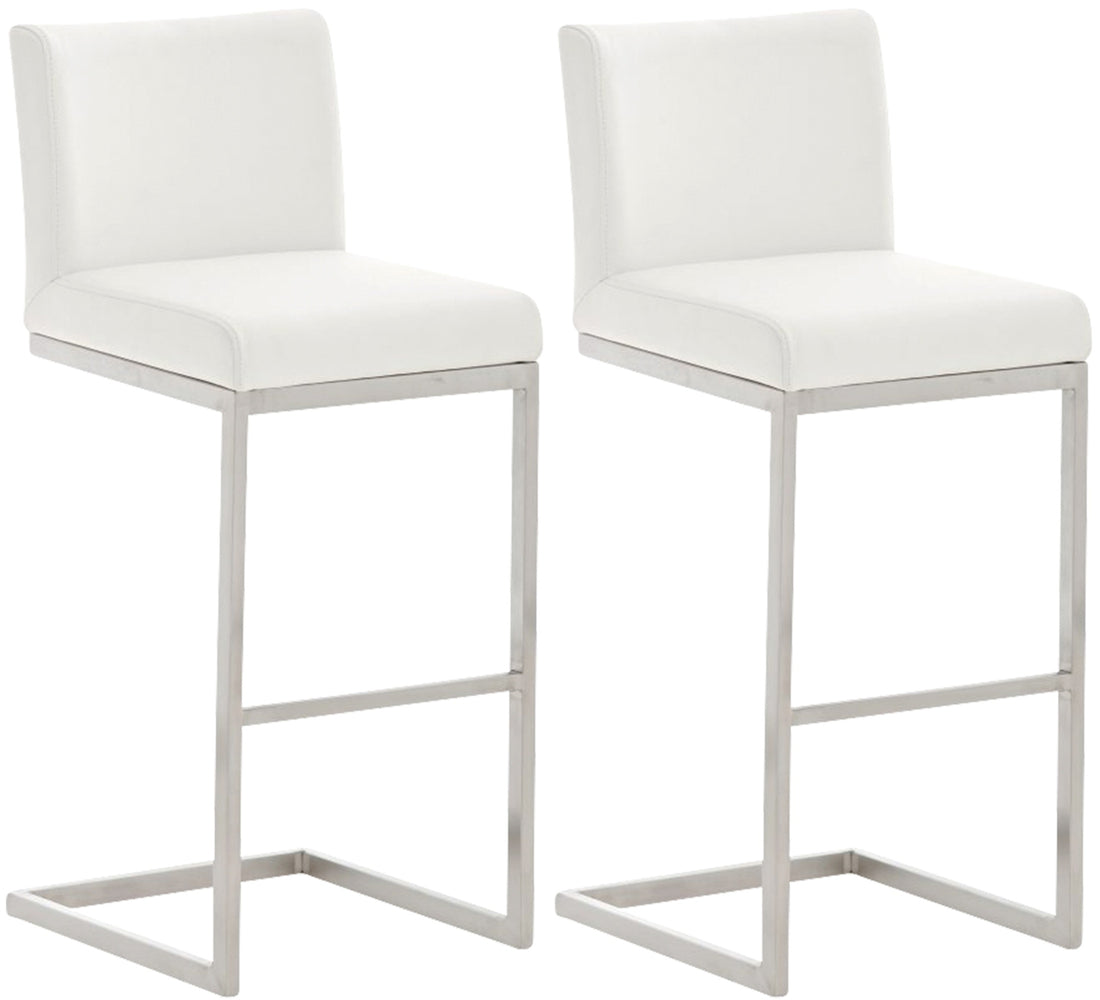 2-delige Set Barkrukken - Hoge Stoelen - Comfortabele Voetensteun en Rugleuning Kleur zwart
