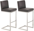 2-delige Set Barkrukken - Hoge Stoelen - Comfortabele Voetensteun en Rugleuning Kleur bruin