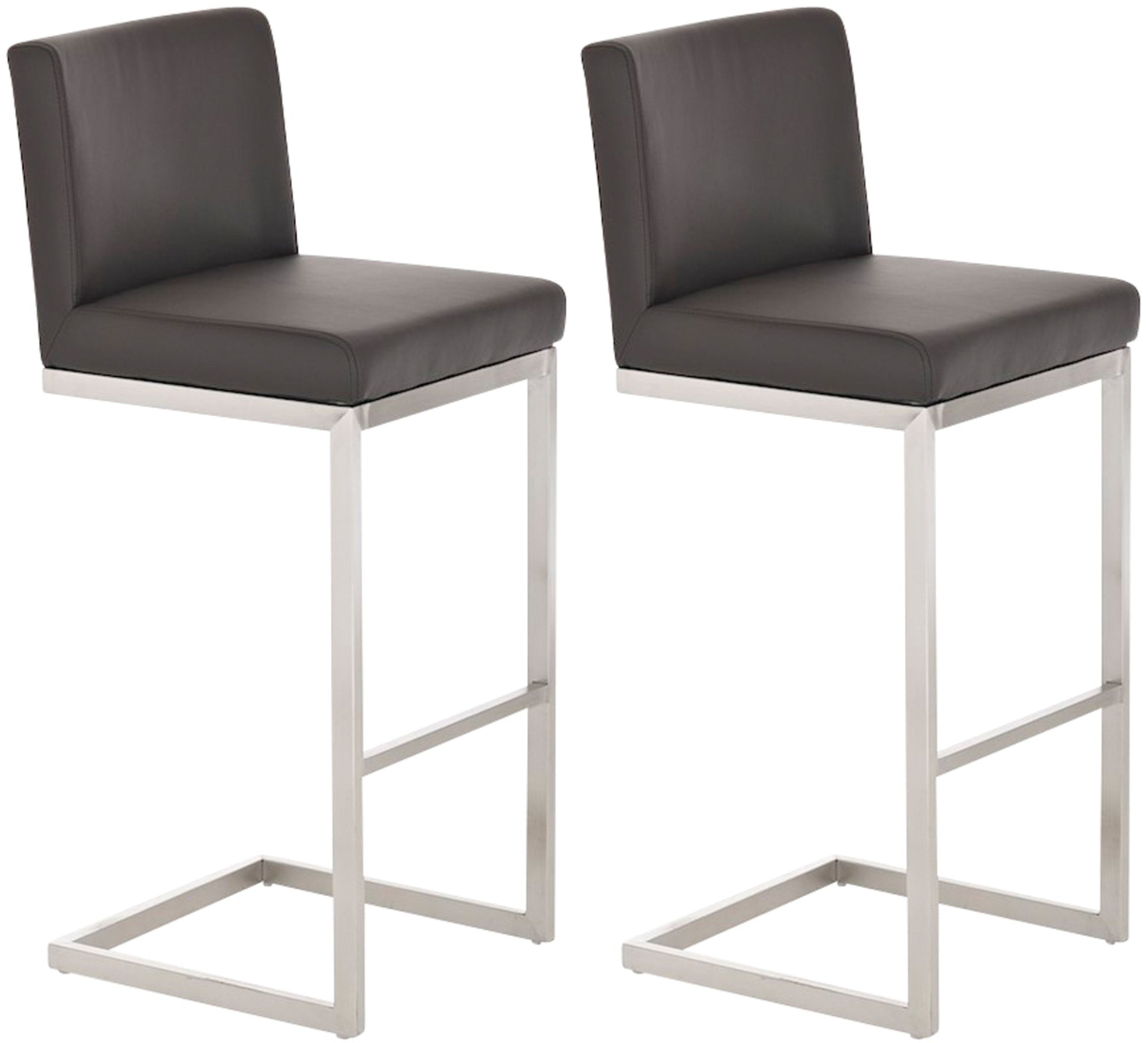 2-delige Set Barkrukken - Hoge Stoelen - Comfortabele Voetensteun en Rugleuning Kleur bruin