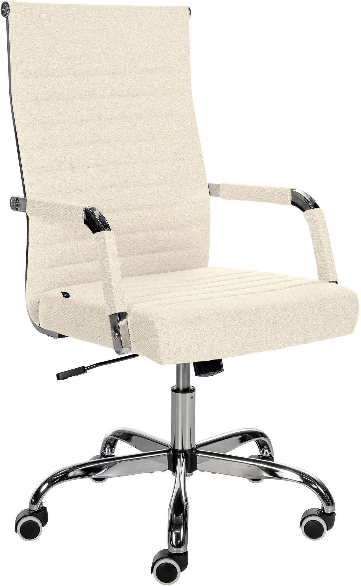 Ergonomische Bureaustoel - Kantoorstoel - In hoogte verstelbaar, comfortabel design Kleur crème Materiaal Stof