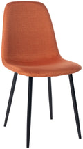 Eetkamerstoel - Eetstoel - Comfortabele Bekleding & Onderhoudsvriendelijk Design Kleur oranje Materiaal Stof