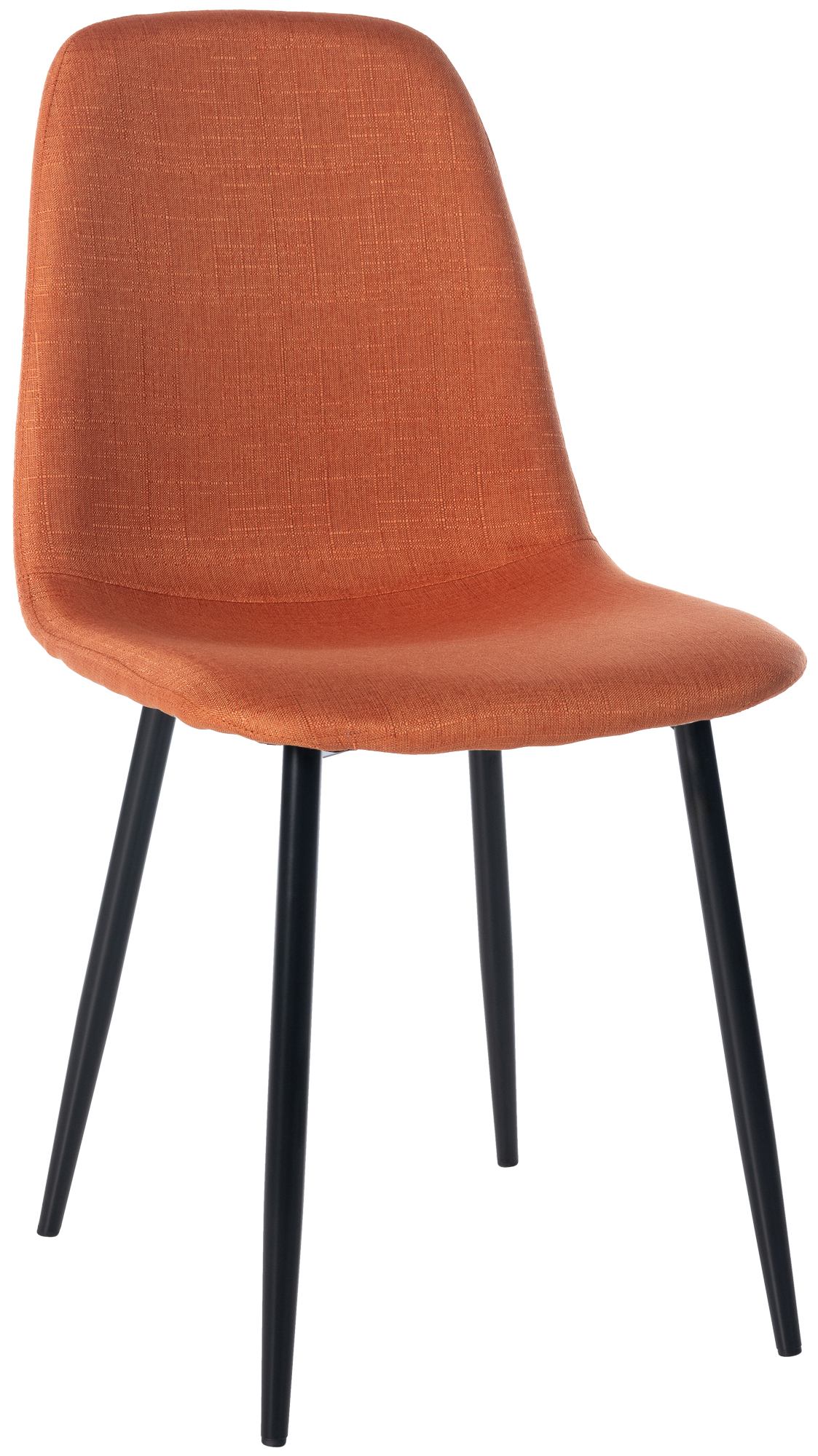 Eetkamerstoel - Eetstoel - Comfortabele Bekleding & Onderhoudsvriendelijk Design Kleur oranje Materiaal Stof