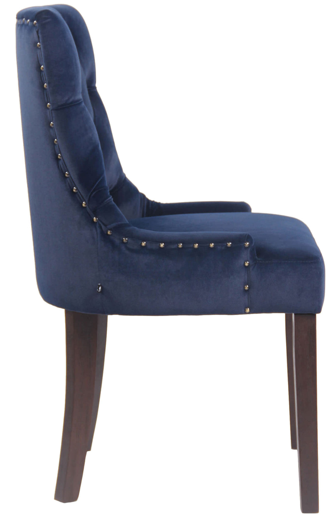 Set van 4 Fluwelen Eetkamerstoelen - Luxe Stof - Comfortabel Zitten Kleur blauw