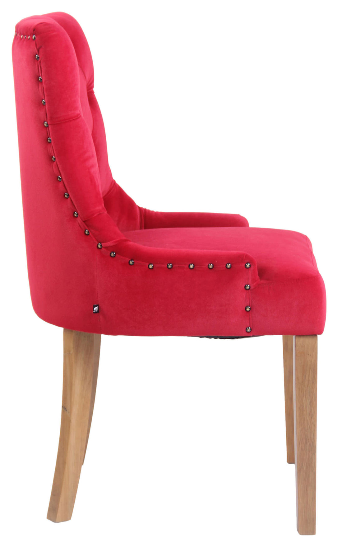 Set van 4 Fluwelen Eetkamerstoelen - Keukenstoelen - Luxueus Zitcomfort Kleur rood