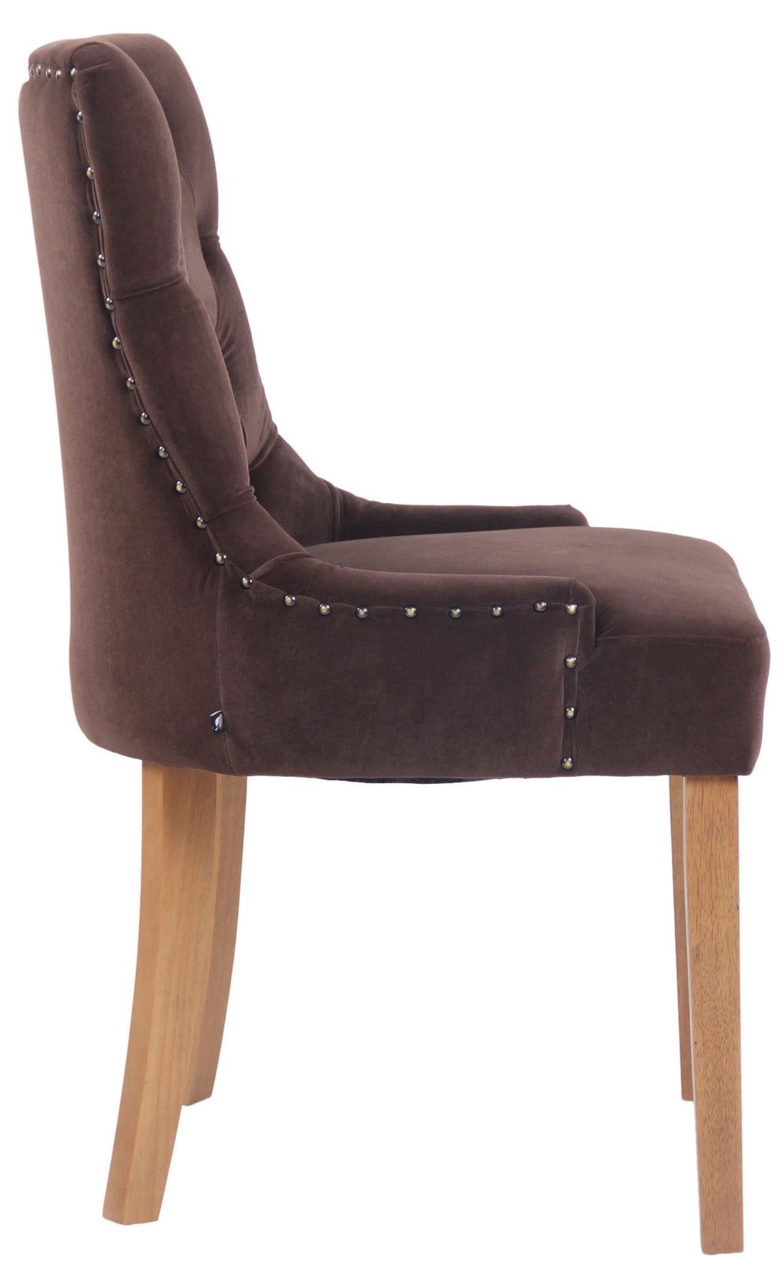 Set van 4 Fluwelen Eetkamerstoelen - Keukenstoelen - Hoog Zitcomfort Kleur bruin