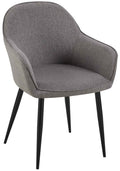 Eetkamerstoel Stoffen Bekleding - Comfortabele Zitting - Moderne Stijl, Anti-Kras Bodemschoners Kleur donkergrijs