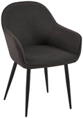 Eetkamerstoel Stoffen Bekleding - Comfortabele Zitting - Moderne Stijl, Anti-Kras Bodemschoners Kleur zwart