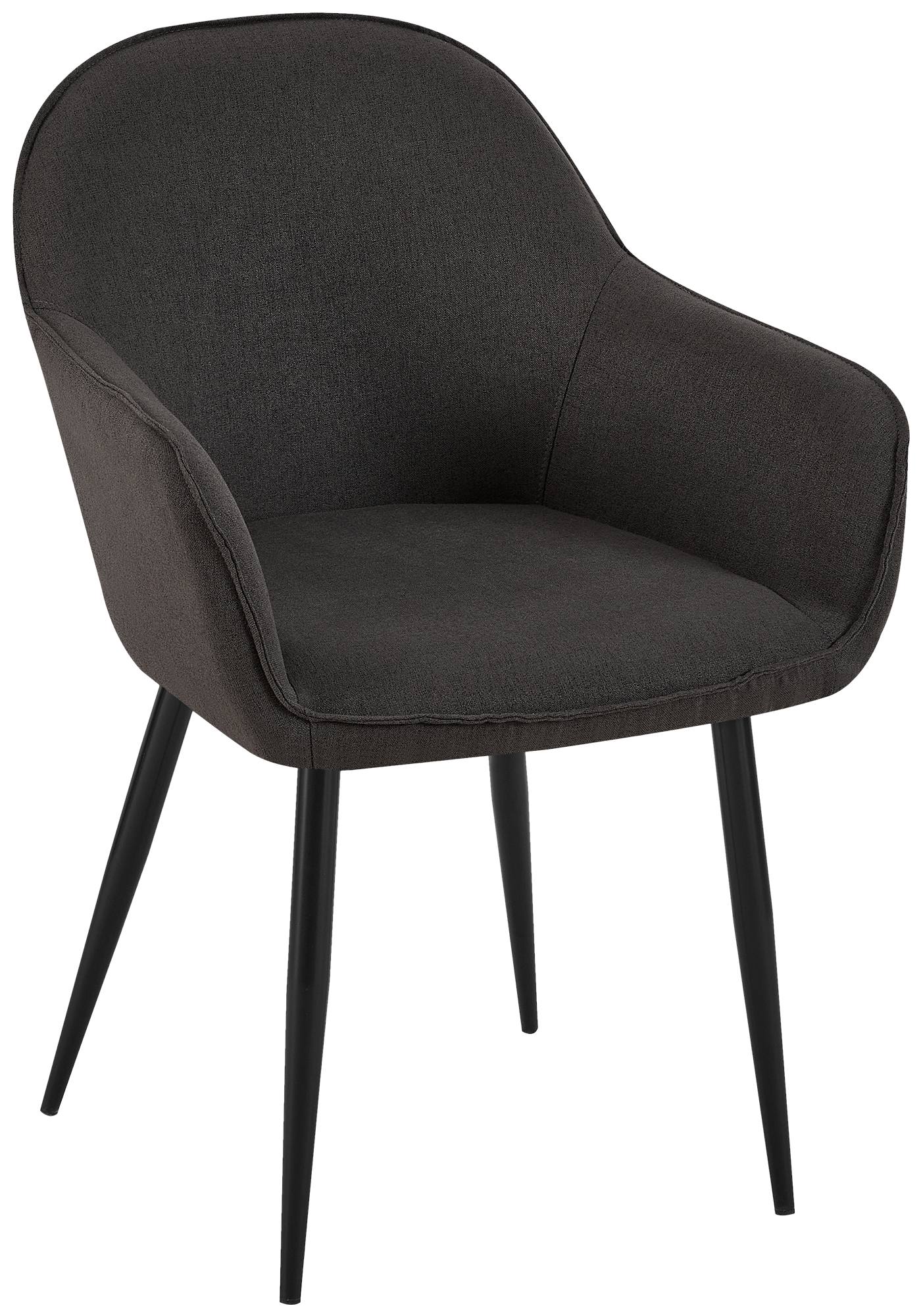 Eetkamerstoel Stoffen Bekleding - Comfortabele Zitting - Moderne Stijl, Anti-Kras Bodemschoners Kleur zwart