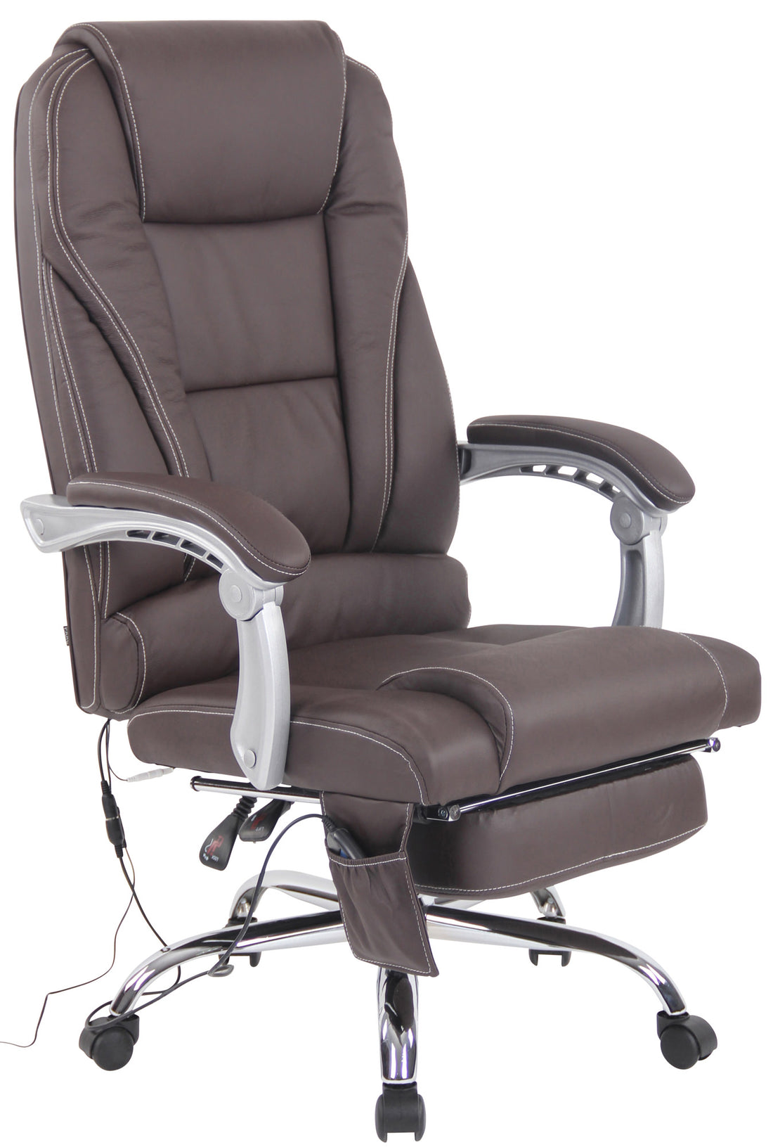 Ergonomische Massagestoel - Luxe Bureaustoel - Met Massagefunctie en Verstelbare Voetsteun Kleur bruin