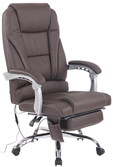 Ergonomische Massagestoel - Luxe Bureaustoel - Met Massagefunctie en Verstelbare Voetsteun Kleur bruin