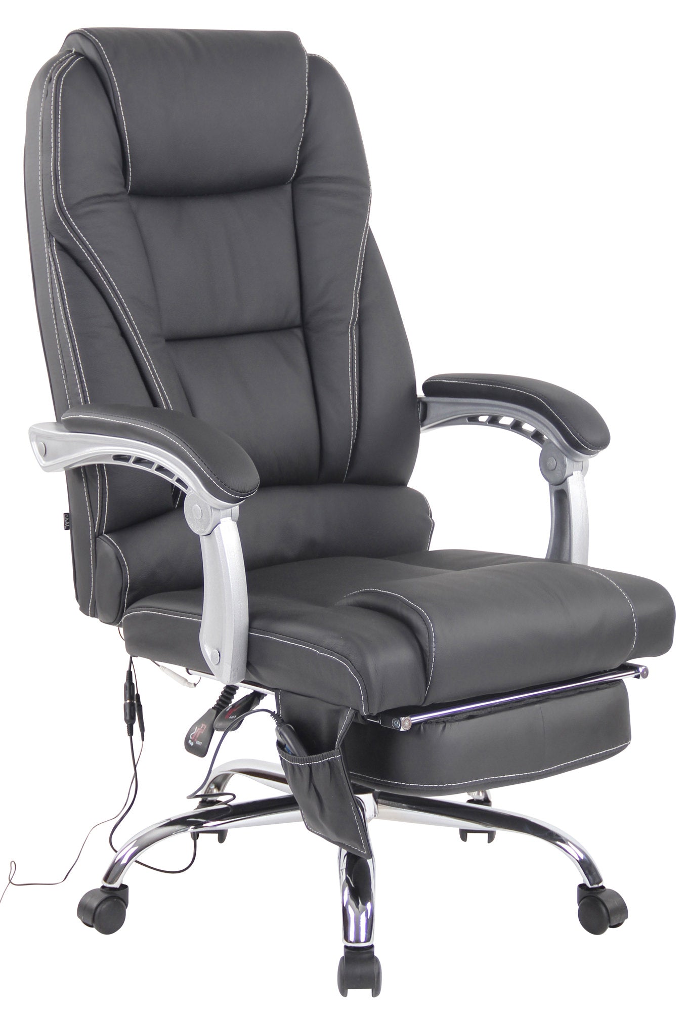 Ergonomische Massagestoel - Luxe Bureaustoel - Met Massagefunctie en Verstelbare Voetsteun Kleur zwart