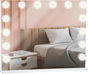 Make-up Spiegel - Cosmeticaspiegel, Energiebesparende LED-verlichting, USB-oplader inbegrepen Kleur wit