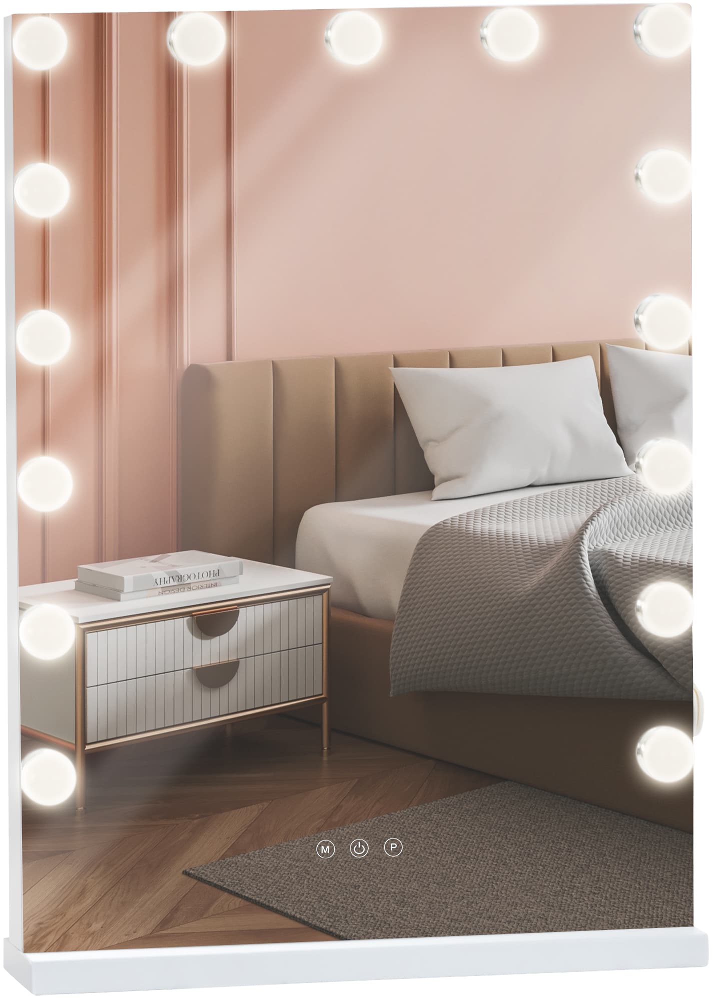 Make-up Spiegel met LED-verlichting - Visagiespiegel - Energiezuinige LED's, USB-poort Kleur wit