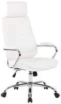 Bureaustoel Echt Leder - Ergonomische Werkstoel - Duurzaam & Verstelbaar voor Langdurig Comfort Kleur wit