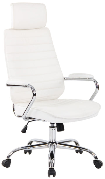 Bureaustoel Echt Leder - Ergonomische Werkstoel - Duurzaam & Verstelbaar voor Langdurig Comfort Kleur wit