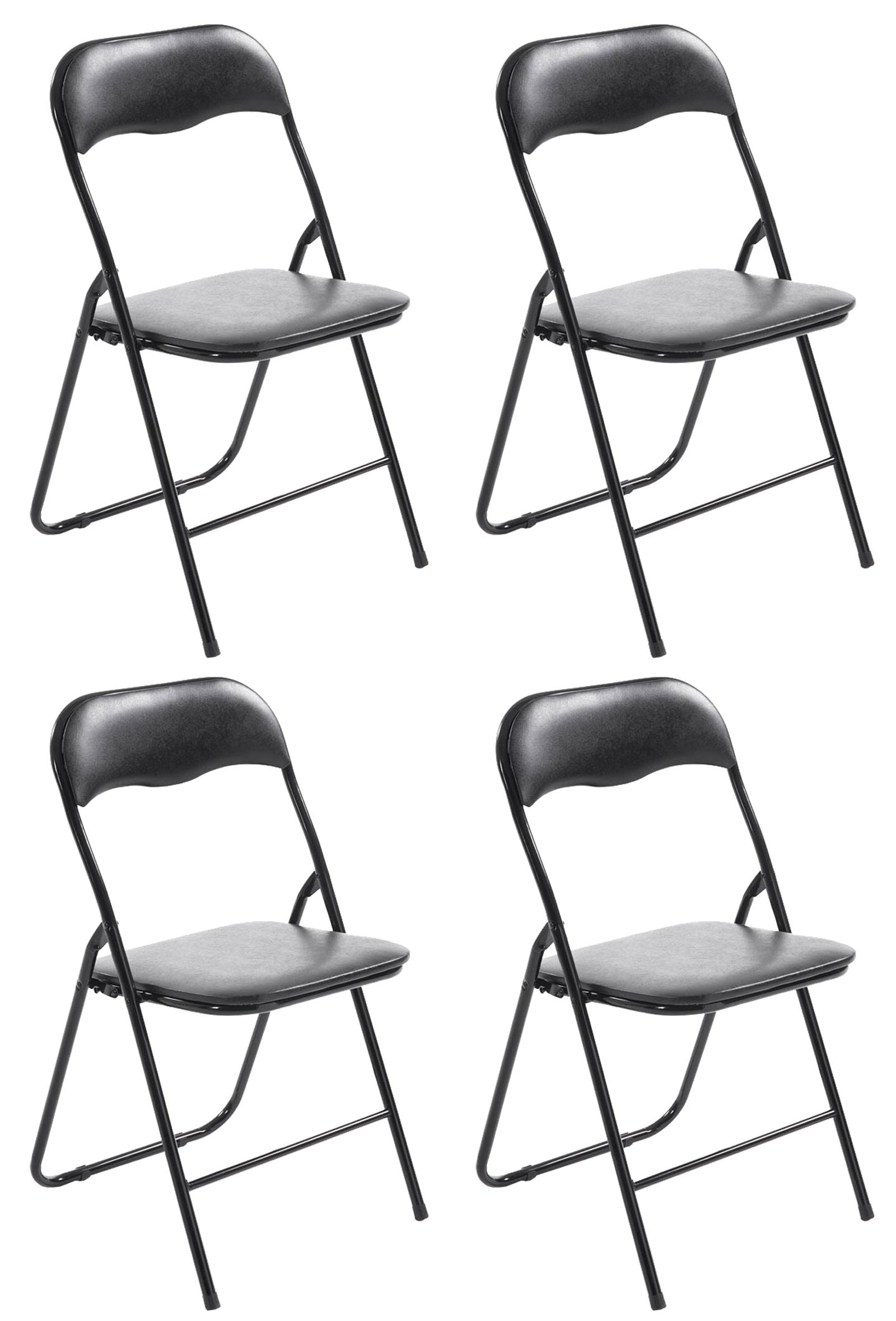 4-delige Set Inklapbare Stoel - Vouwstoel - Onderhoudsvriendelijk Design Kleur zwart/zwart