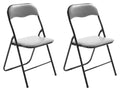 Set van 2 Opklapbare Stoelen - Inklapbare Stoelen - Onderhoudsvriendelijk Kunstleer Kleur grijs/zwart