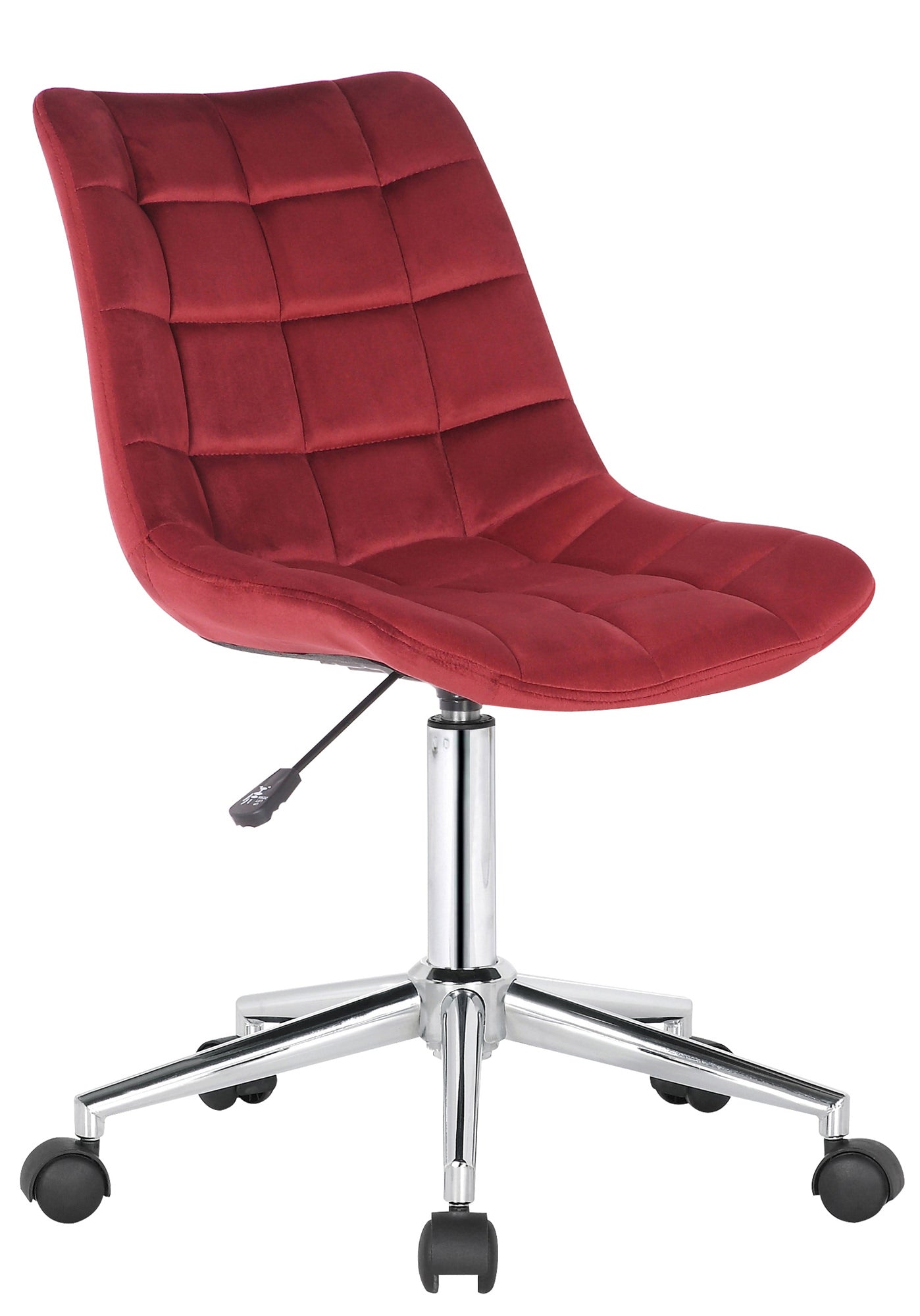 Fluwelen Bureaustoel - Ergonomische Kantoorstoel - Verstelbare Hoogte & Draaifunctie Kleur rood