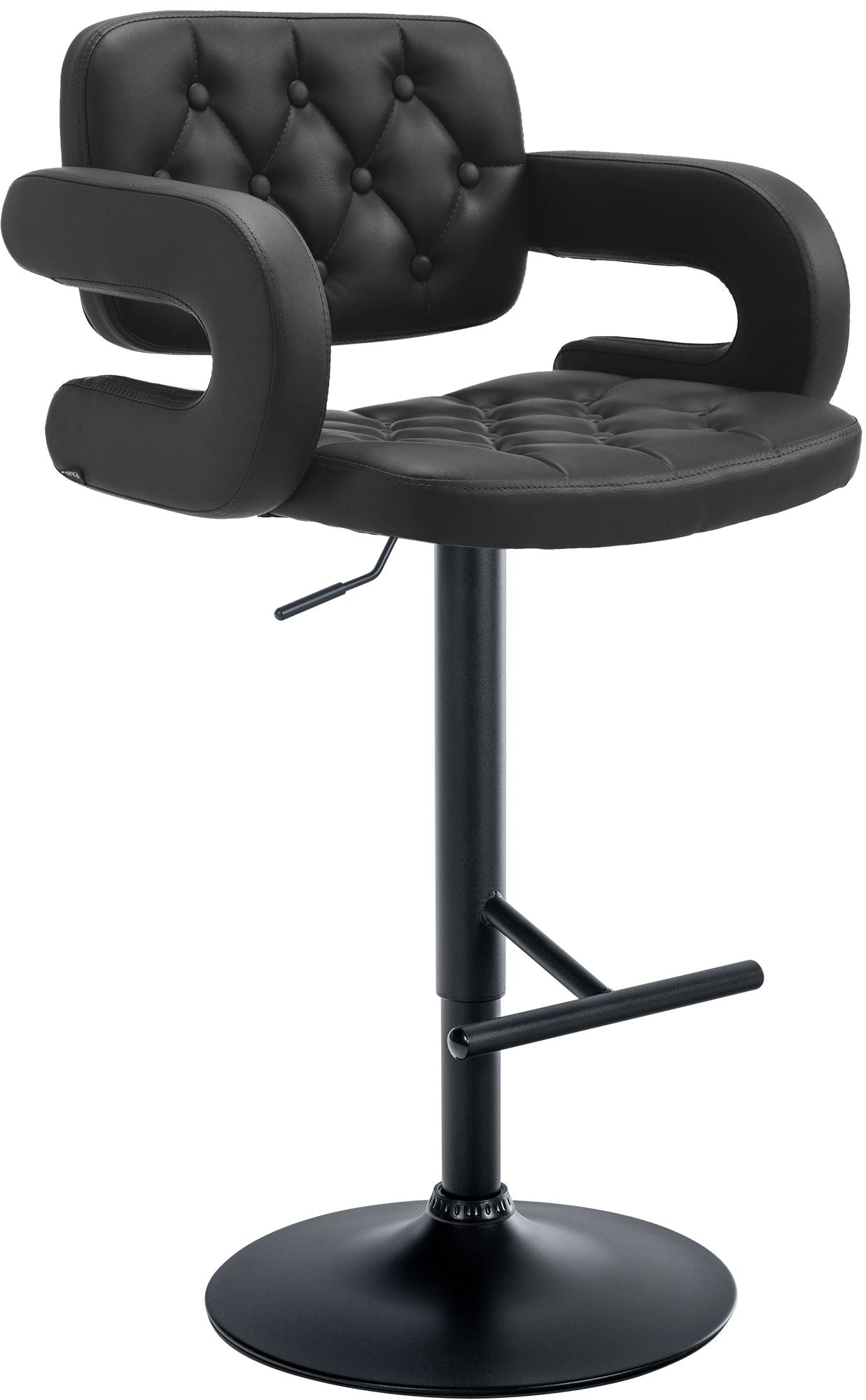 Designer Barstoel met Kunstleer - Luxe Comfort - Verstelbaar en Stabiliteit Kleur zwart Onderstel Kleur zwart