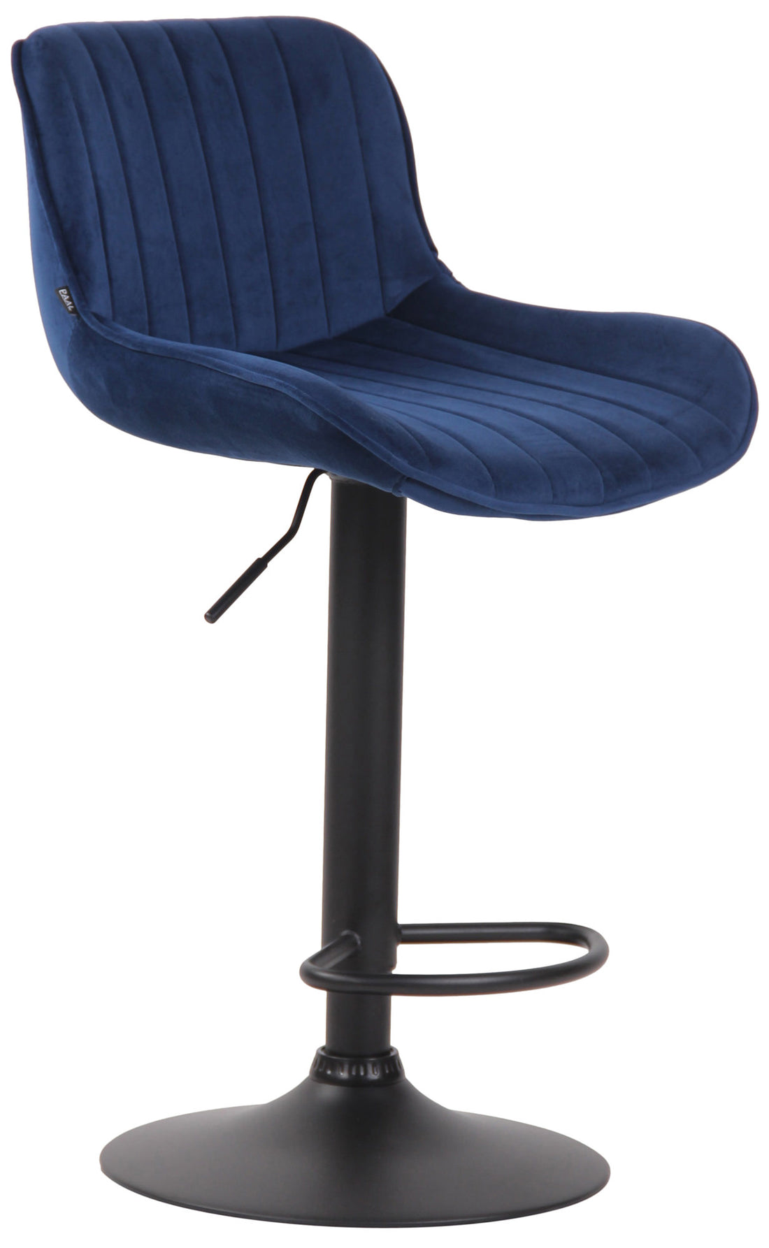 Barkruk Fluweel - Modern Design - Verstelbare Hoogte & 360° Draaibaarheid Kleur blauw Onderstel Kleur zwart