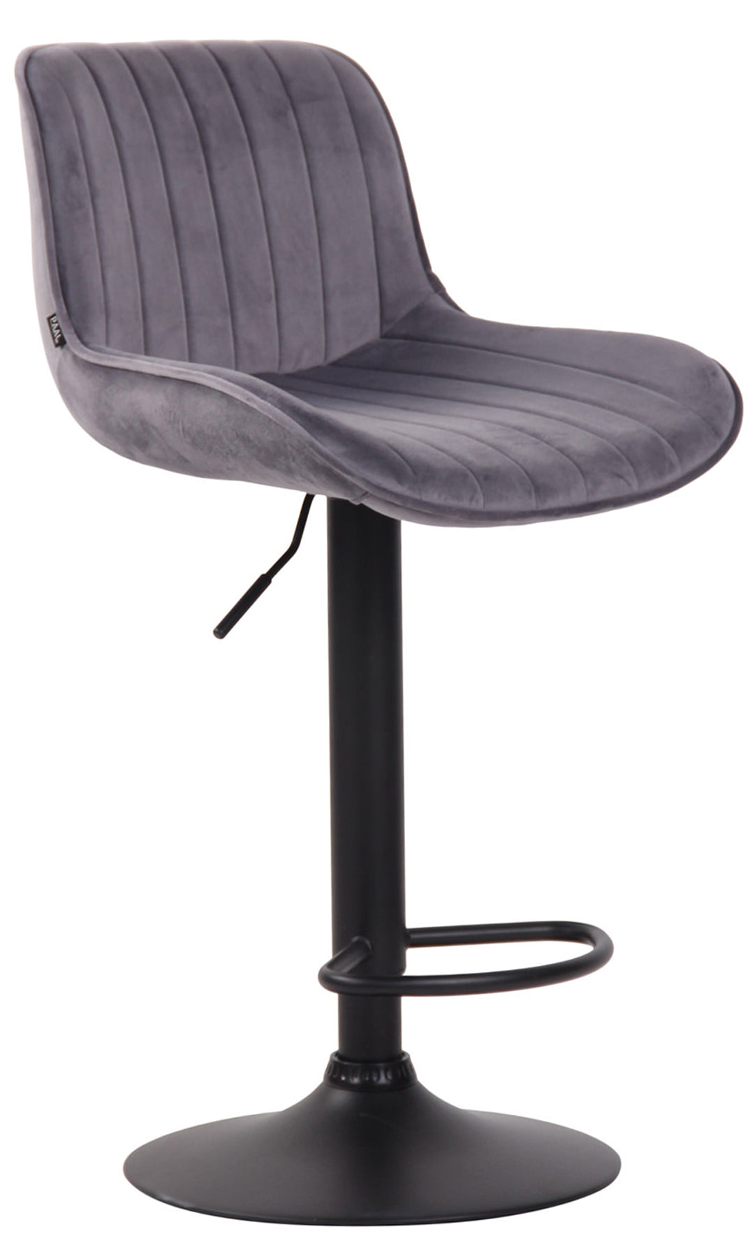 Barkruk Fluweel - Modern Design - Verstelbare Hoogte & 360° Draaibaarheid Kleur donkergrijs Onderstel Kleur zwart