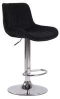 Barkruk Fluweel - Modern Design - Verstelbare Hoogte & 360° Draaibaarheid Kleur zwart Onderstel Kleur chroom