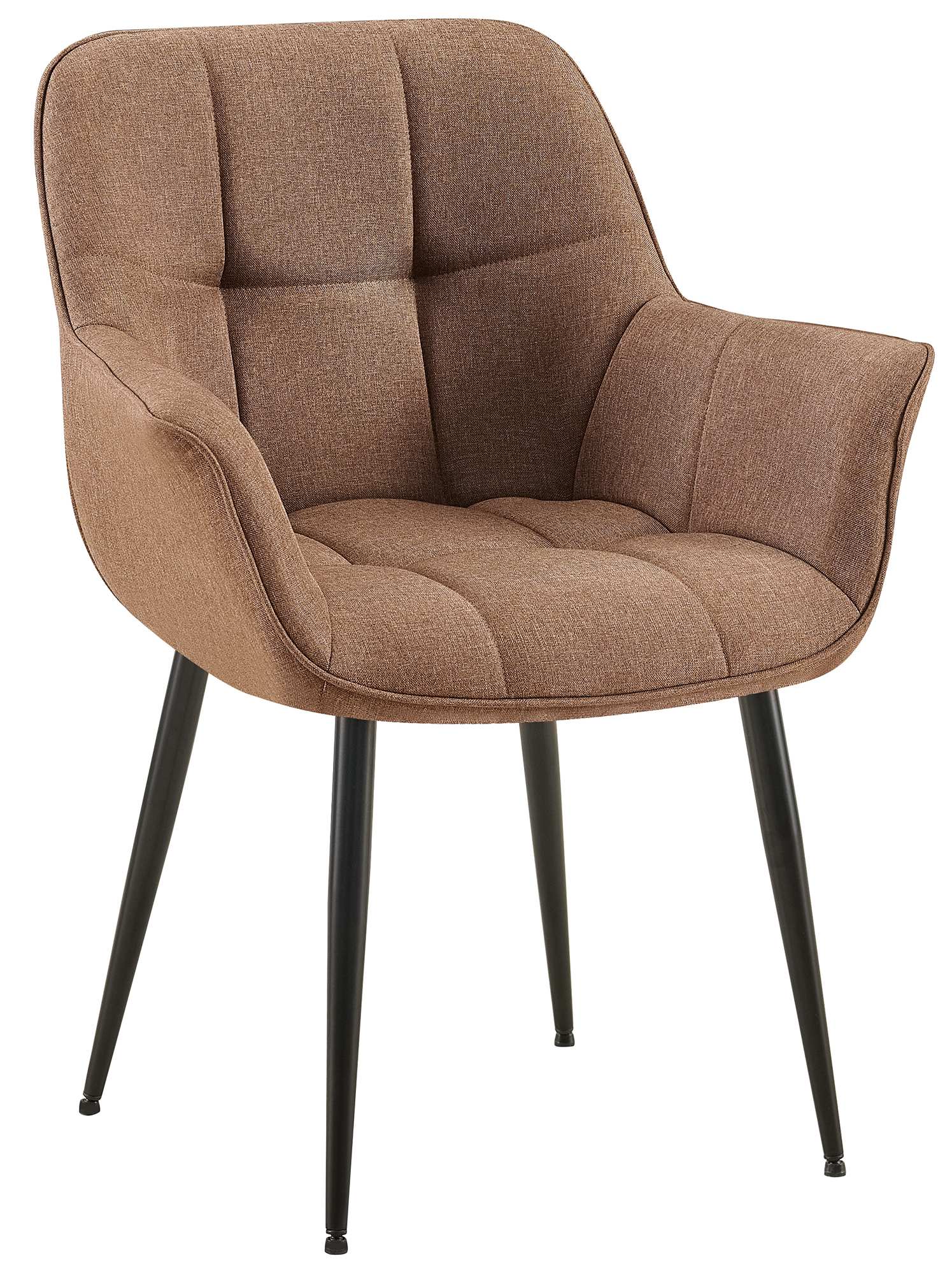 Eetkamerstoel - Moderne Designstoel - Comfortabele Bekleding & Stevige Metaalconstructie Kleur taupe Materiaal Stof