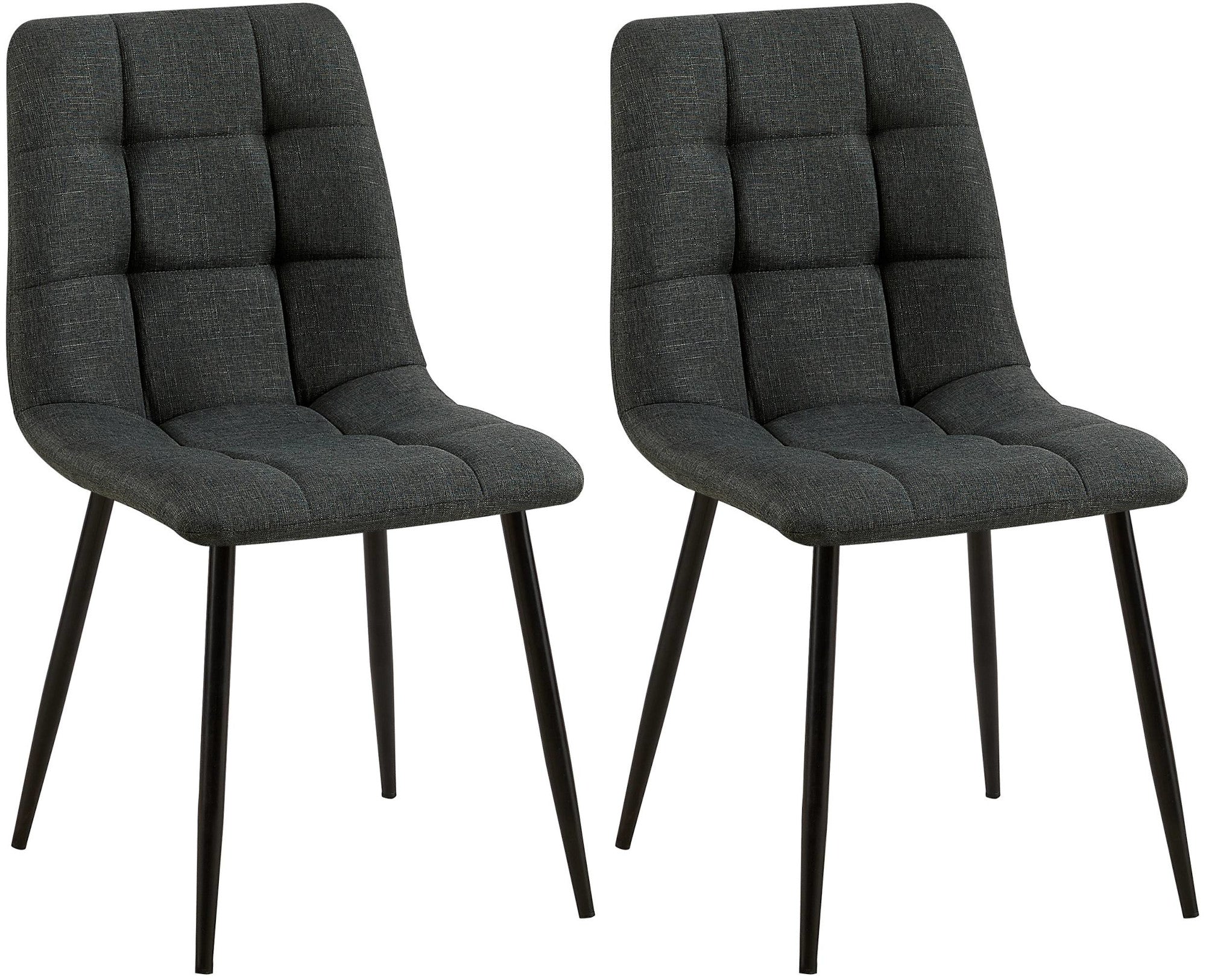 2-delige set Eetkamerstoelen - Keukenstoelen - Onderhoudsvriendelijk ontwerp Kleur donkergrijs Materiaal Stof