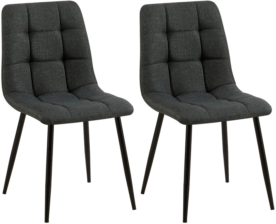 2-delige set Eetkamerstoelen - Keukenstoelen - Onderhoudsvriendelijk ontwerp Kleur donkergrijs Materiaal Stof