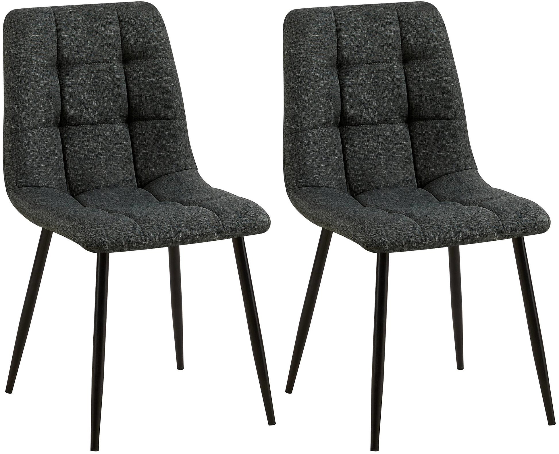 2-delige set Eetkamerstoelen - Keukenstoelen - Onderhoudsvriendelijk ontwerp Kleur donkergrijs Materiaal Stof